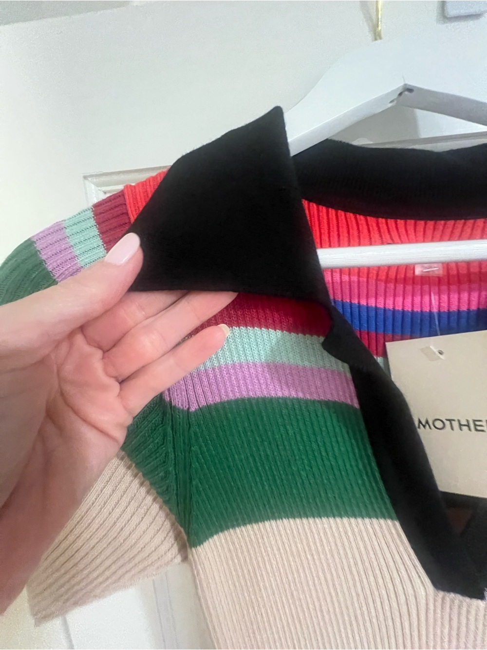 MOTHER Multicolor Striped Rib-Knit Polo Midi Dress - Picture 6 of 8